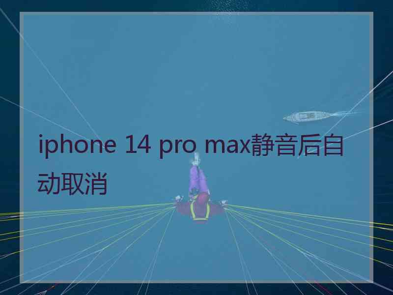 iphone 14 pro max静音后自动取消