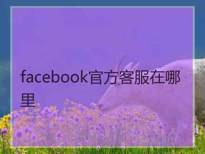 facebook官方客服在哪里