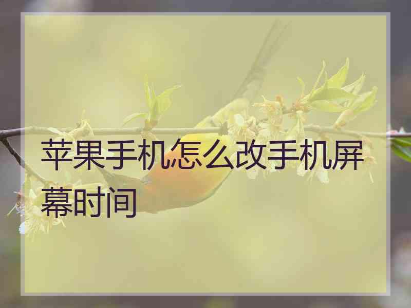 苹果手机怎么改手机屏幕时间