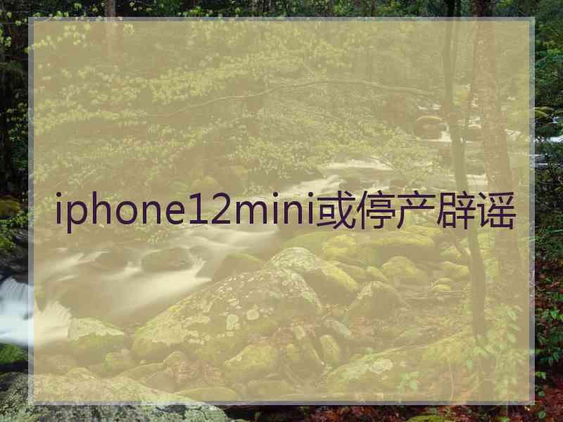 iphone12mini或停产辟谣