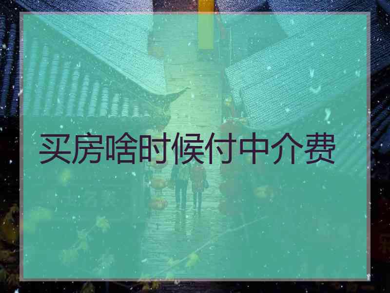 买房啥时候付中介费