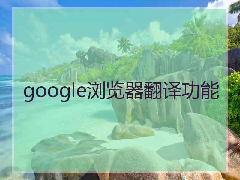 google浏览器翻译功能