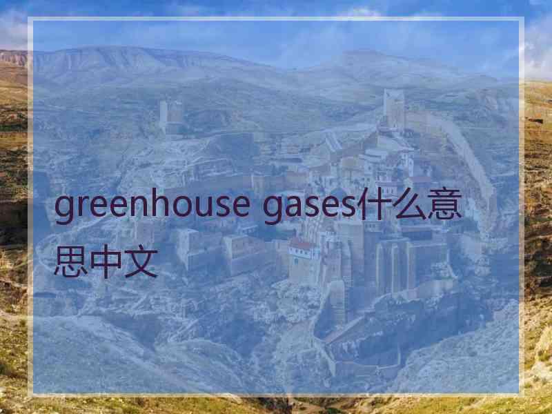 greenhouse gases什么意思中文