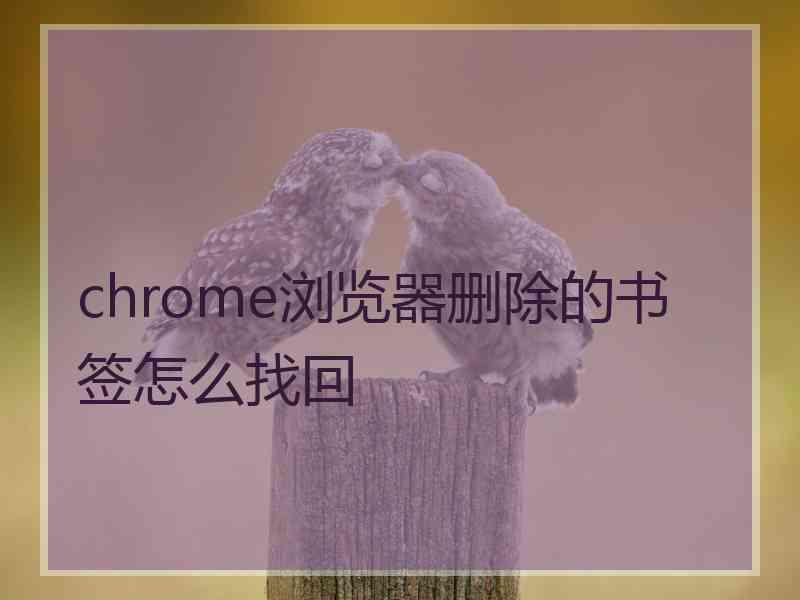 chrome浏览器删除的书签怎么找回