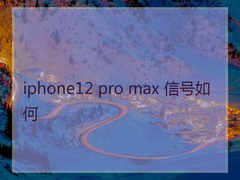 iphone12 pro max 信号如何