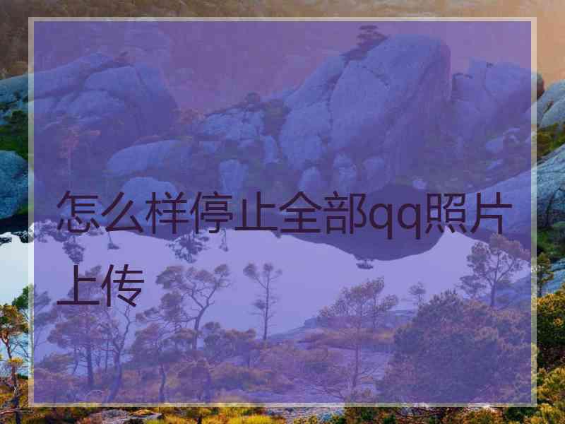 怎么样停止全部qq照片上传