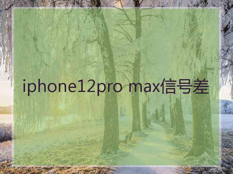 iphone12pro max信号差