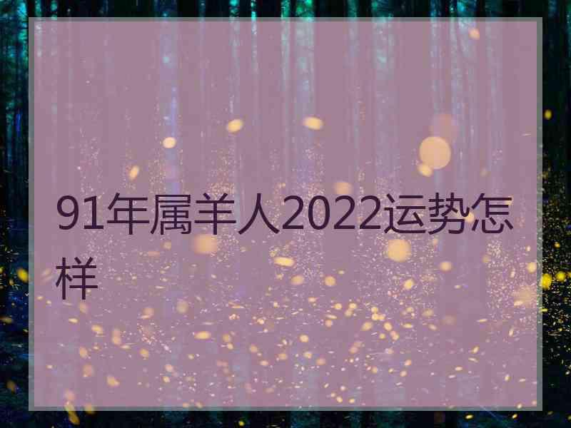 91年属羊人2022运势怎样