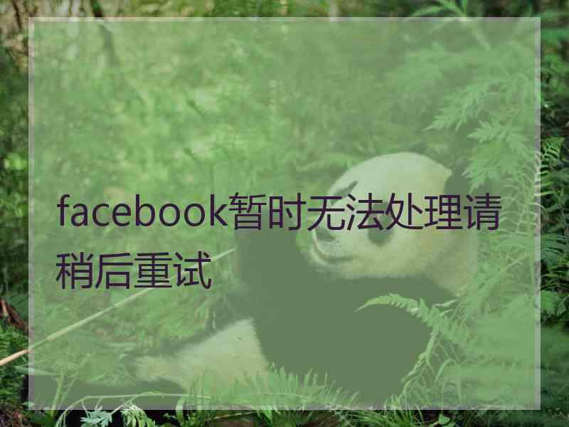 facebook暂时无法处理请稍后重试