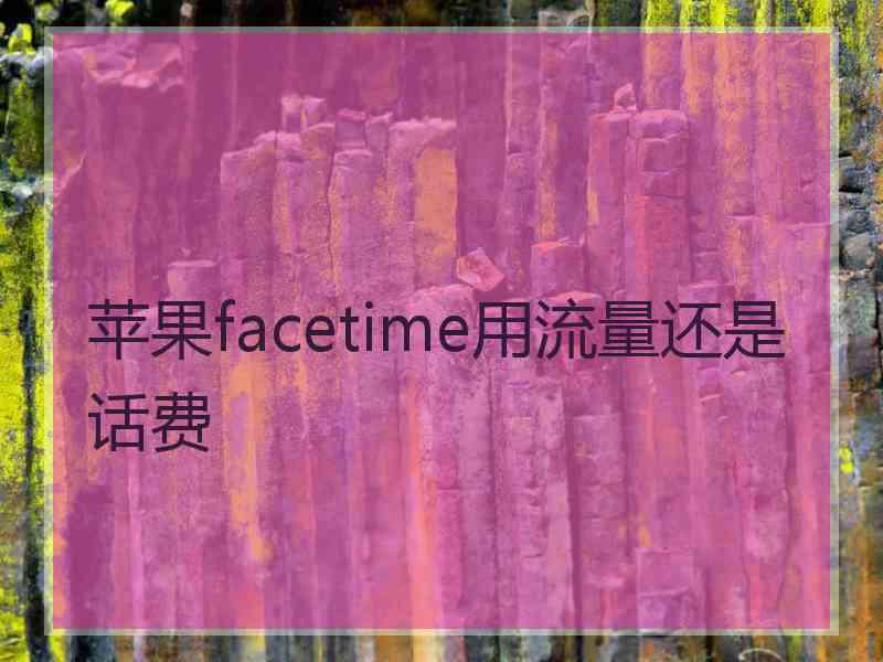 苹果facetime用流量还是话费