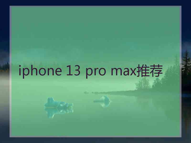 iphone 13 pro max推荐