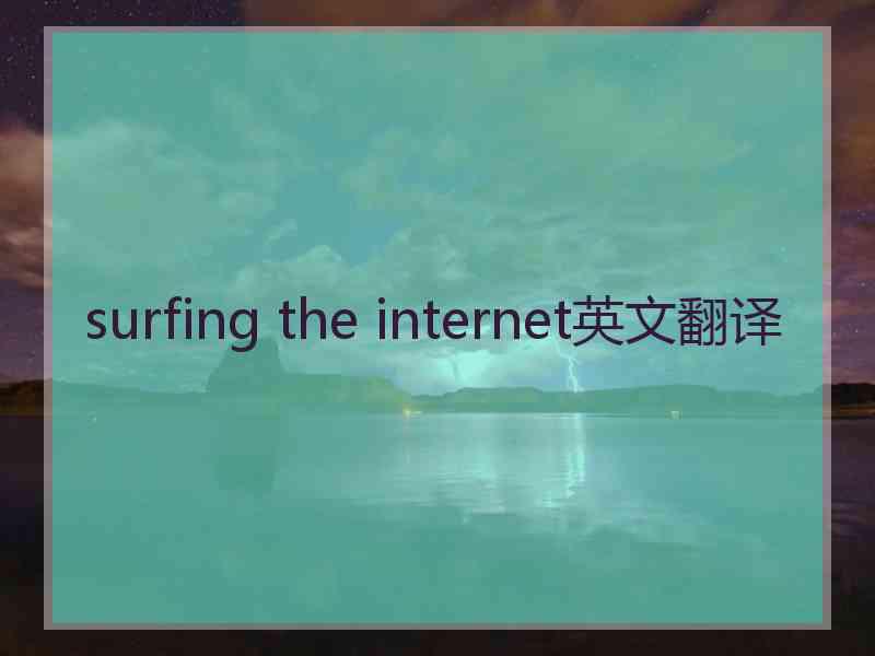 surfing the internet英文翻译