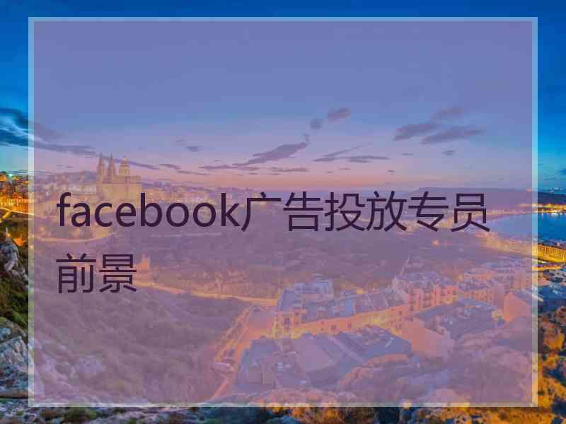 facebook广告投放专员前景