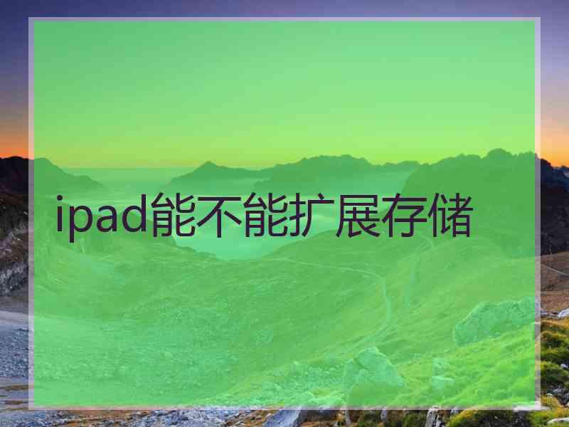 ipad能不能扩展存储