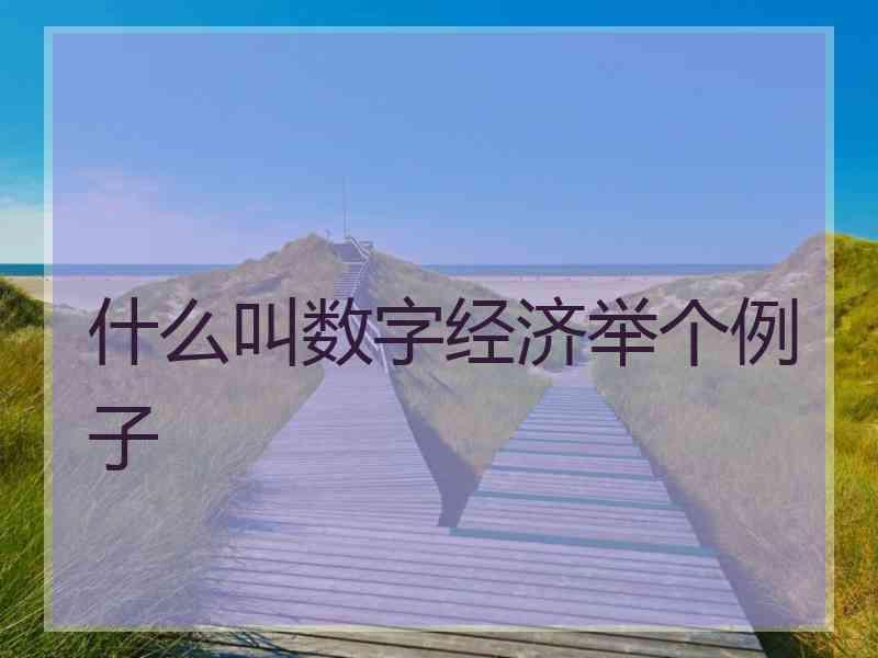 什么叫数字经济举个例子