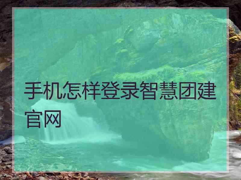 手机怎样登录智慧团建官网