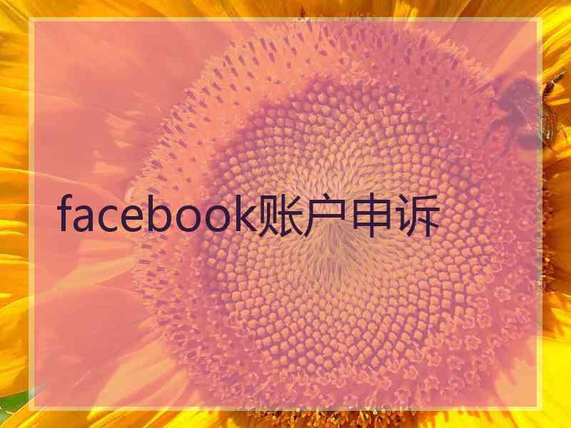 facebook账户申诉