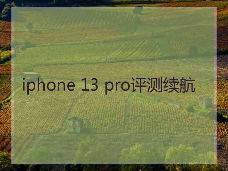 iphone 13 pro评测续航