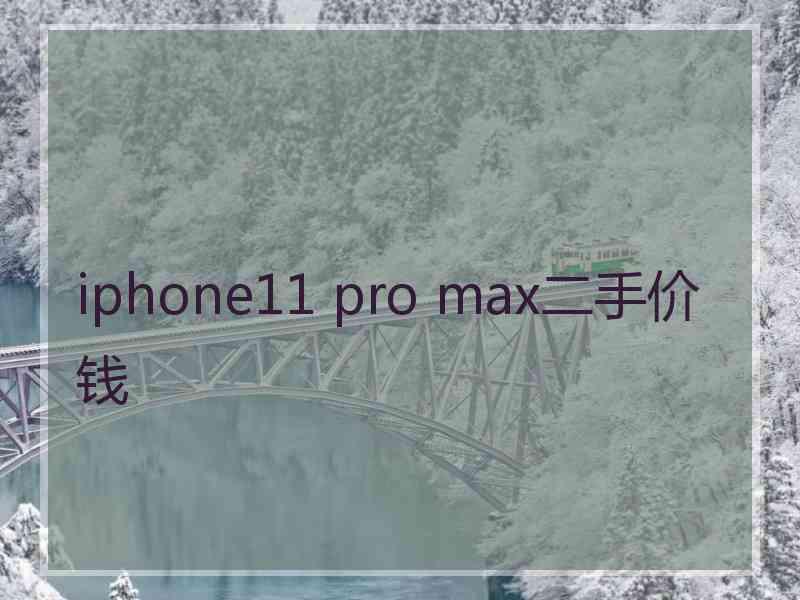 iphone11 pro max二手价钱