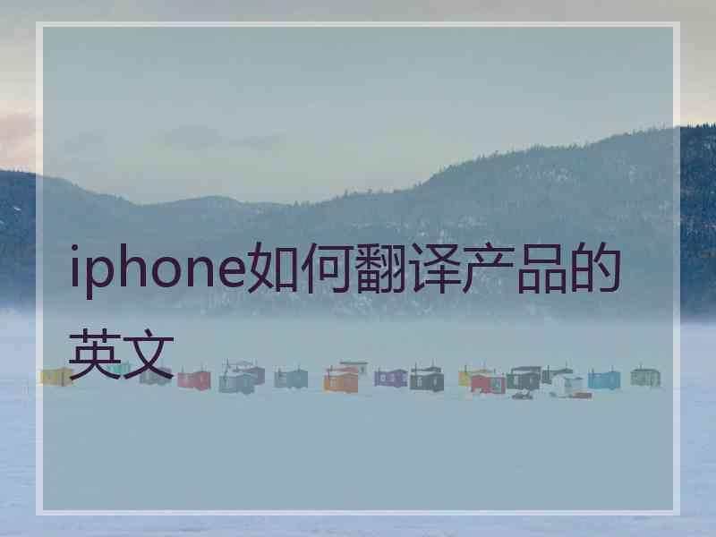 iphone如何翻译产品的英文