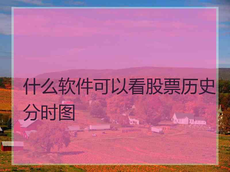 什么软件可以看股票历史分时图