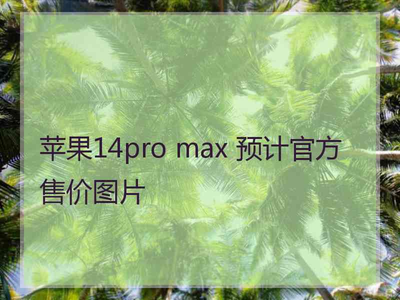 苹果14pro max 预计官方售价图片