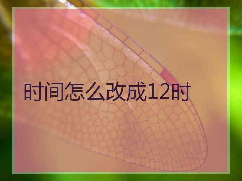 时间怎么改成12时