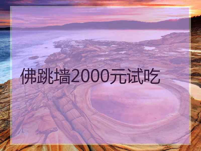 佛跳墙2000元试吃