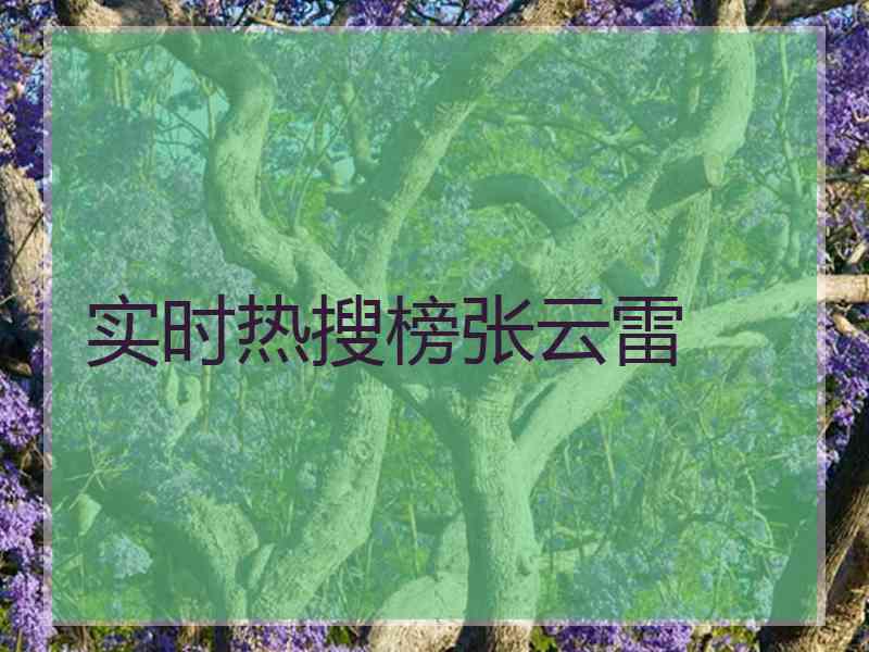 实时热搜榜张云雷