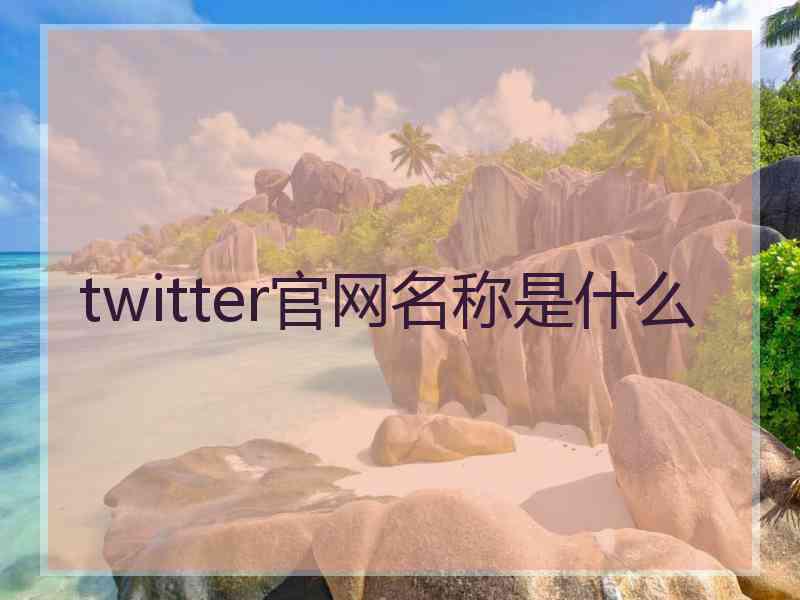 twitter官网名称是什么