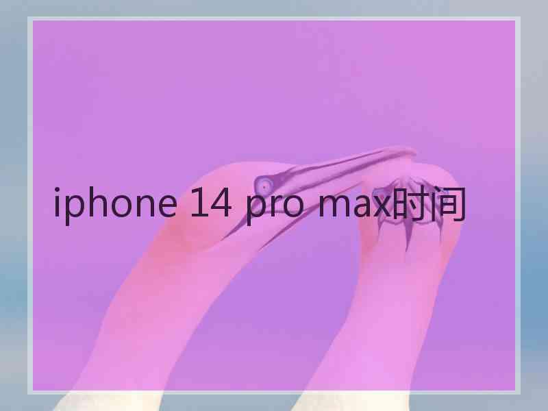 iphone 14 pro max时间