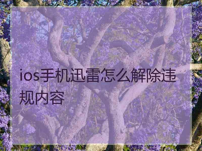 ios手机迅雷怎么解除违规内容