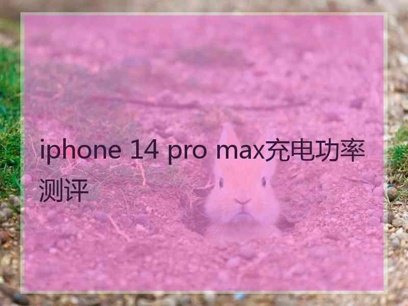 iphone 14 pro max充电功率测评