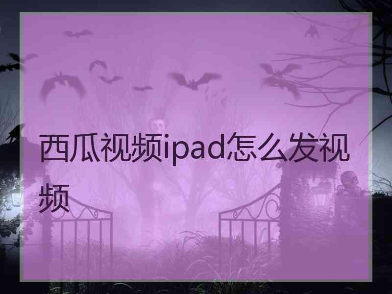 西瓜视频ipad怎么发视频