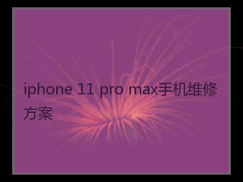 iphone 11 pro max手机维修方案