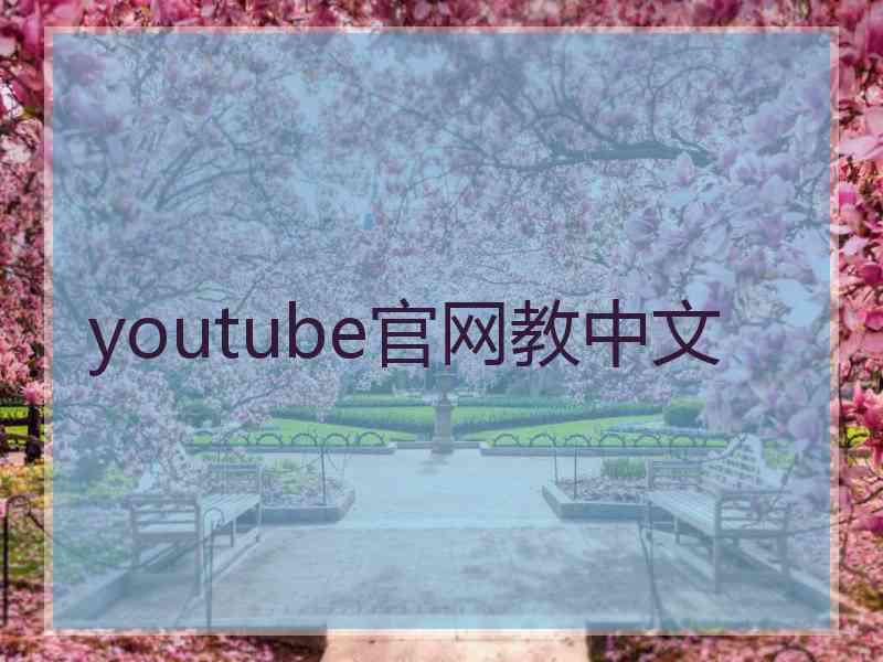 youtube官网教中文