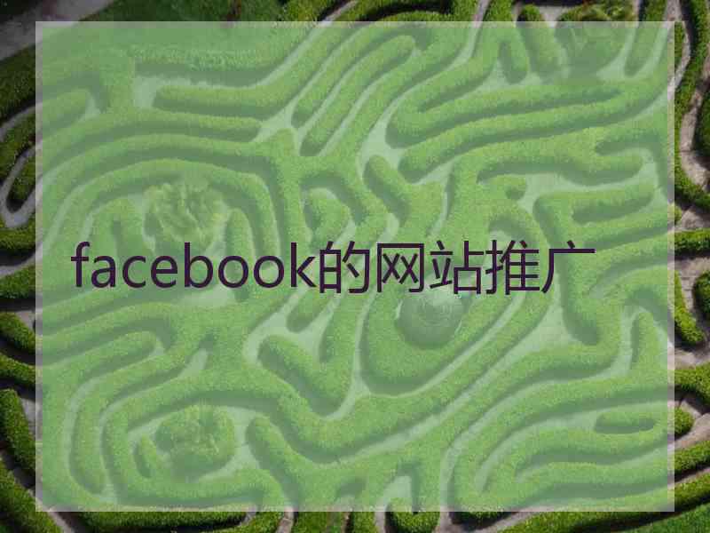 facebook的网站推广