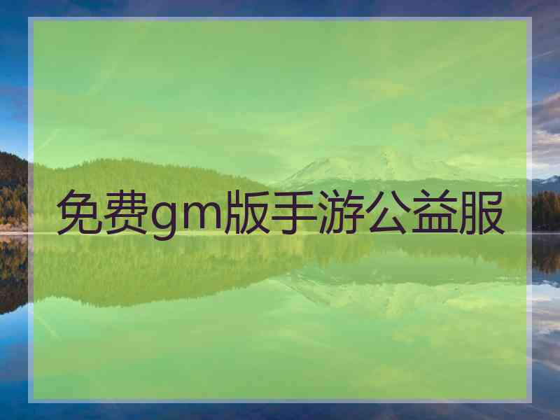 免费gm版手游公益服