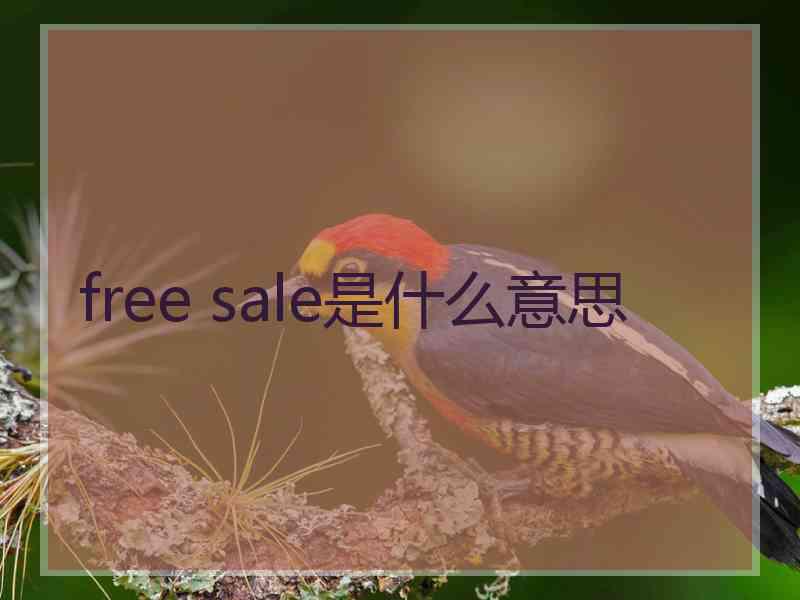 free sale是什么意思