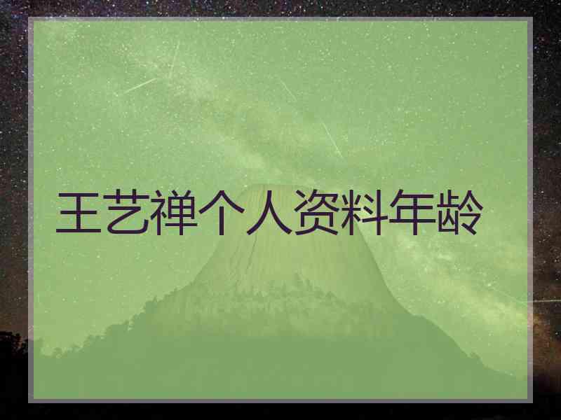 王艺禅个人资料年龄