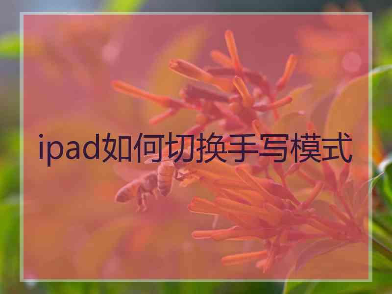 ipad如何切换手写模式