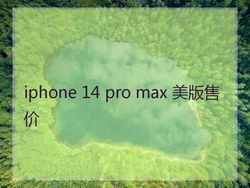 iphone 14 pro max 美版售价