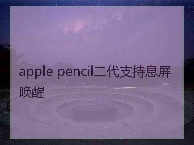 apple pencil二代支持息屏唤醒