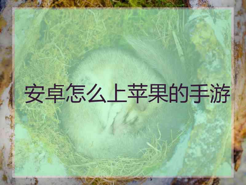 安卓怎么上苹果的手游