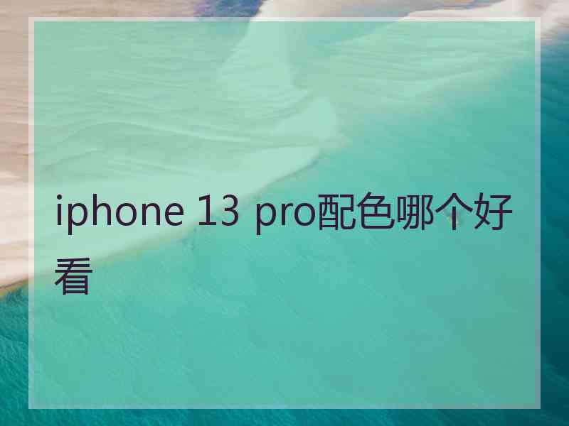 iphone 13 pro配色哪个好看