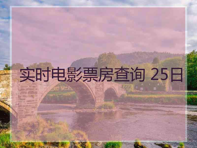 实时电影票房查询 25日