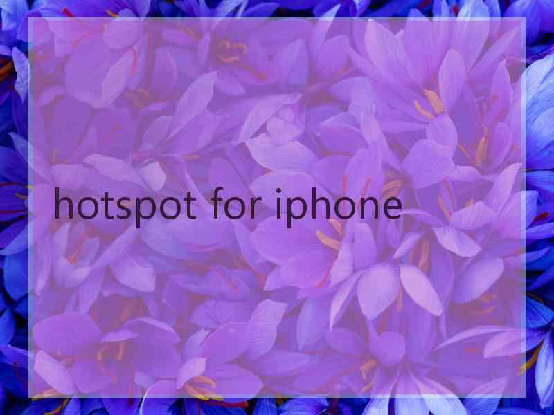 hotspot for iphone