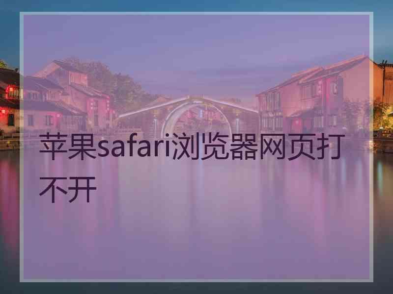 苹果safari浏览器网页打不开