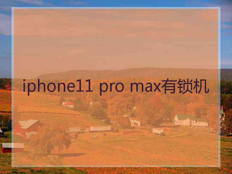 iphone11 pro max有锁机