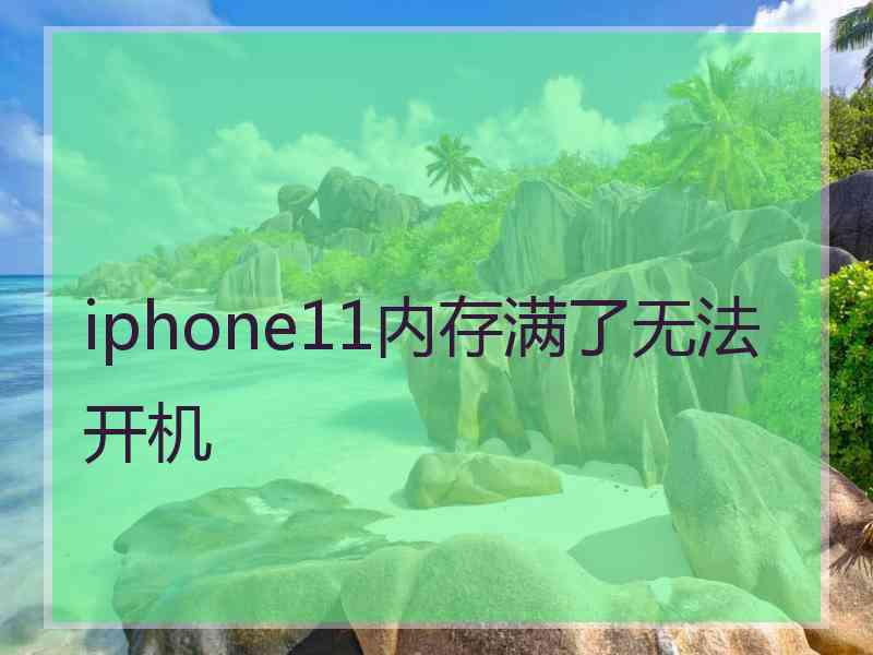 iphone11内存满了无法开机